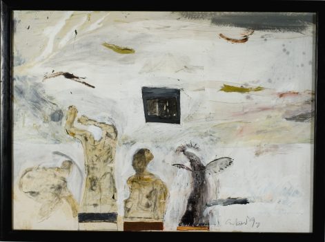 Patrick Graham, The Blackbird Suite, 1992 - 93, ﻿Mixed Media on Board, 31 7/8 x 44 1/8 inches, JRFA #3996