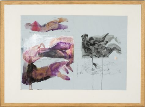 Patrick Graham, Studies for the Blackbird Suite, 1993, Mixed Media on Board, 31 7/8 x 44 1/8 inches, JRFA #4498